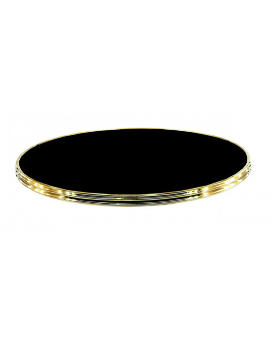 Plateau de table extérieur rond noir Ø 60 cm 3 cm Cercle