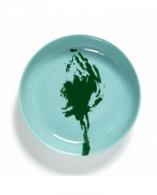 Assiette plate rond azure artichaut vert grès Ø 22 cm Feast By Ottolenghi Serax