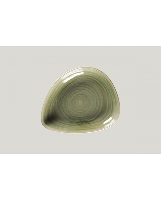 Assiette coupe creuse triangulaire vert porcelaine 24x19,6 mm Rakstone Spot
