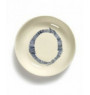 Plat rond blanc swirl - stripes bleu grès Ø 11,5 cm Feast By Ottolenghi Serax