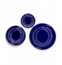 Assiette plate rond lapis lazuli swirl - points blancs grès Ø 35 cm Feast By Ottolenghi Serax