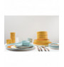 Assiette plate rond sunny yellow - stripes blanc grès Ø 22,5 cm Feast By Ottolenghi Serax
