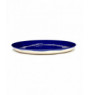 Assiette plate rond lapis lazuli swirl - stripes blancs grès Ø 22,5 cm Feast By Ottolenghi Serax