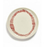 Assiette plate rond blanc swirl - stripes rouge grès Ø 22,5 cm Feast By Ottolenghi Serax