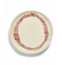 Assiette plate rond blanc swirl - stripes rouge grès Ø 22 cm Feast By Ottolenghi Serax