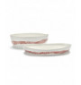 Plat rond blanc swirl - stripes rouge grès Ø 36 cm Feast By Ottolenghi Serax