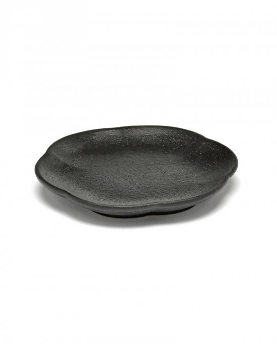 Assiette plate rond noir grès Ø 8,9 cm Inku Serax