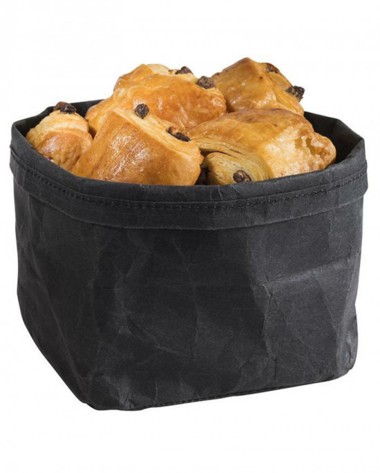 Corbeille à pain fibre de papier noir 11,5x11,5x12 cm Aps