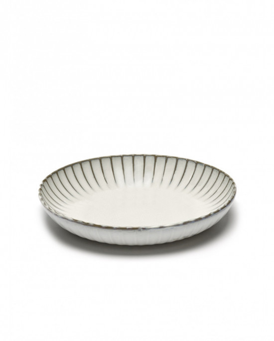 Assiette creuse rond blanc grès Ø 27 cm Inku Serax