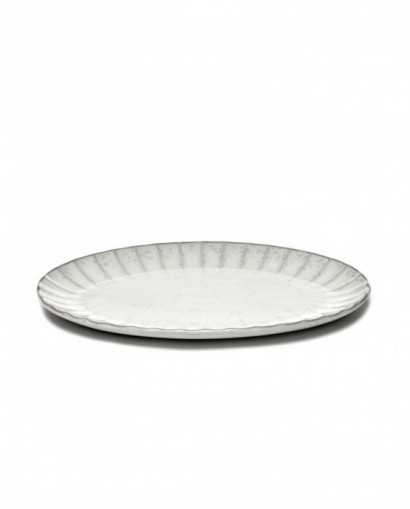 Assiette plate ovale blanc...
