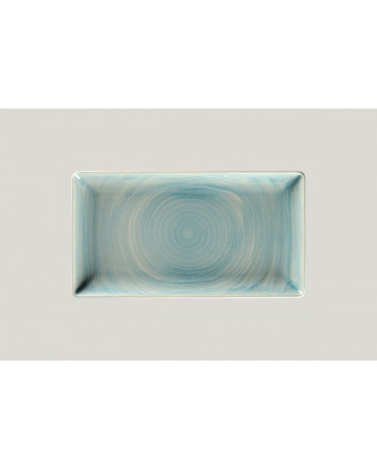 Assiette plate rectangulaire bleu porcelaine 33,8x18,3 cm Rakstone Spot
