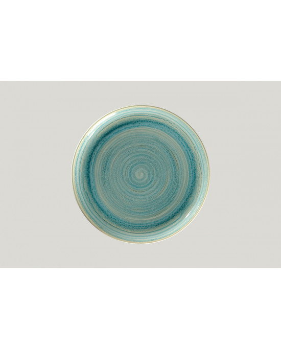 Assiette coupe plate rond bleu porcelaine Ø 27 cm Rakstone Spot