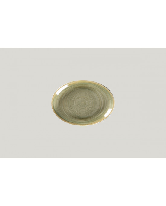 Plat ovale vert porcelaine 21 cm Rakstone Spot