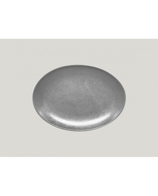 Plat ovale gris porcelaine 32x23 cm Shale Rak