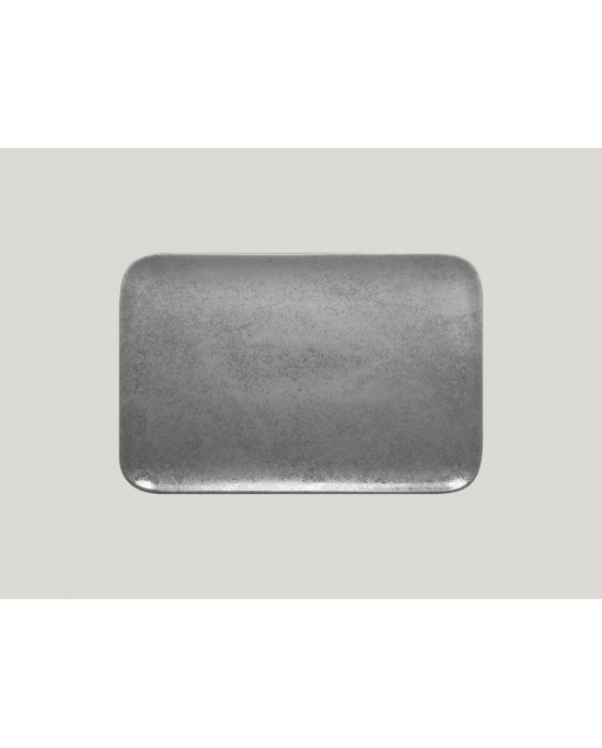 Assiette plate rectangulaire gris porcelaine 33x22 cm Shale Rak