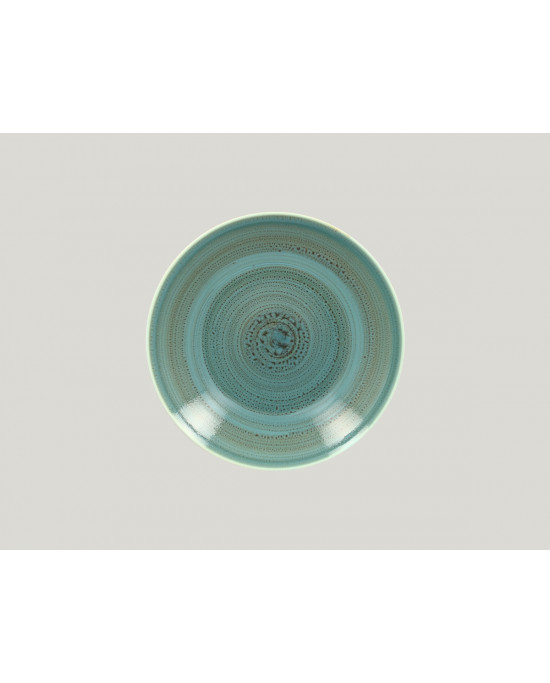 Assiette coupe creuse rond turquoise porcelaine Ø 28 cm Twirl Rak