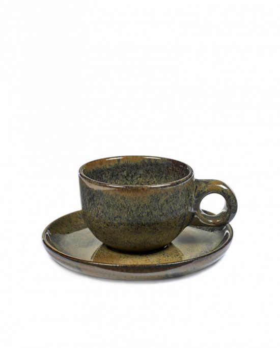 Tasse et sous-tasse à café gris grès 13 cl Ø 8 cm Surface Serax
