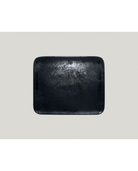 Assiette plate rectangulaire noir porcelaine 33x27 cm Karbon Rak