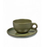 Tasse et sous-tasse à cappuccino vert grès 23 cl Ø 9,5 cm Surface Serax