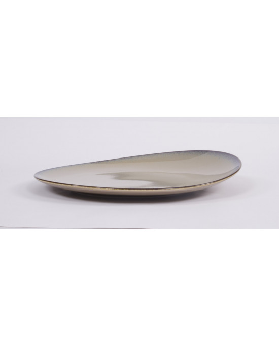 Assiette plate surélevée rond beige porcelaine Ø 29 cm Splash Ariane