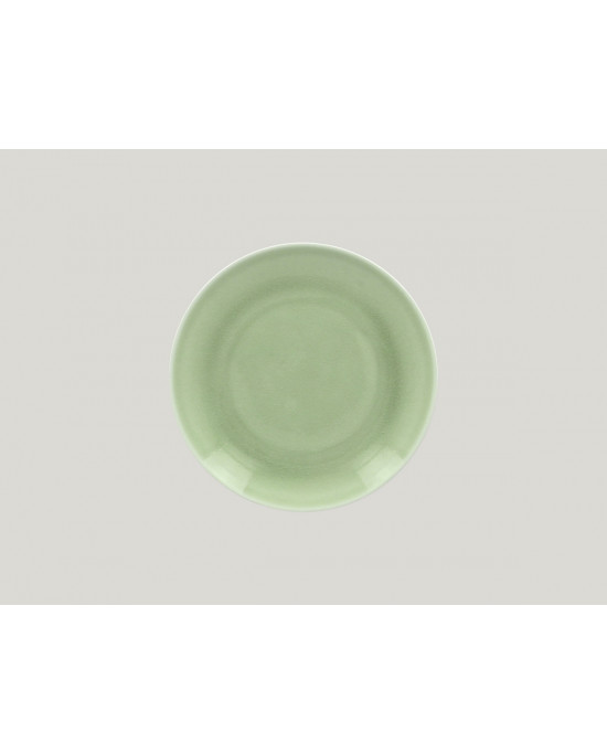 Assiette coupe plate rond vert porcelaine Ø 21 cm Vintage Rak
