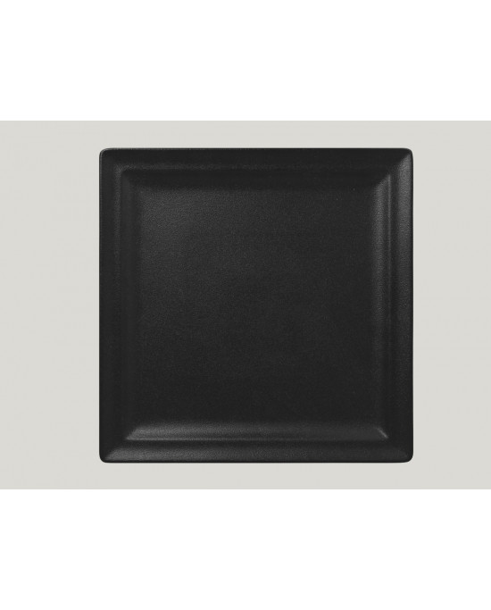 Assiette plate carré noir porcelaine 30x30 cm Neo Fusion Rak