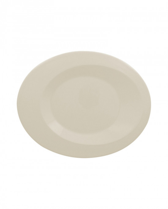Assiette plate ovale ivoire porcelaine 25x20 cm Giro Rak