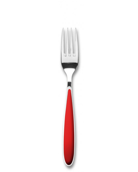 Fourchette de table rouge inox 20 cm Amande Tarrerias Bonjean