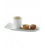 Sous-tasse à café gourmand ovale blanc porcelaine 23 cm Prismo Pro.mundi