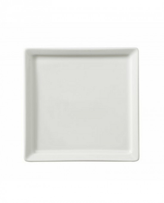 Assiette plate carré ivoire porcelaine 25x25 cm Allspice Rak
