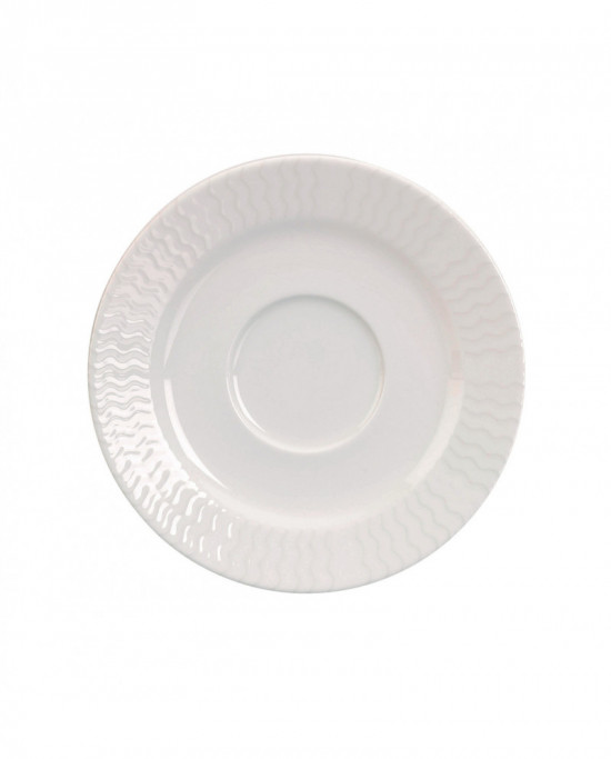 Sous-tasse à déjeuner rond ivoire porcelaine Ø 15 cm Ondine Rak
