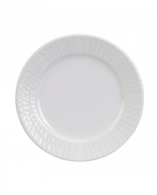 Assiette plate rond ivoire porcelaine Ø 21 cm Ondine Rak