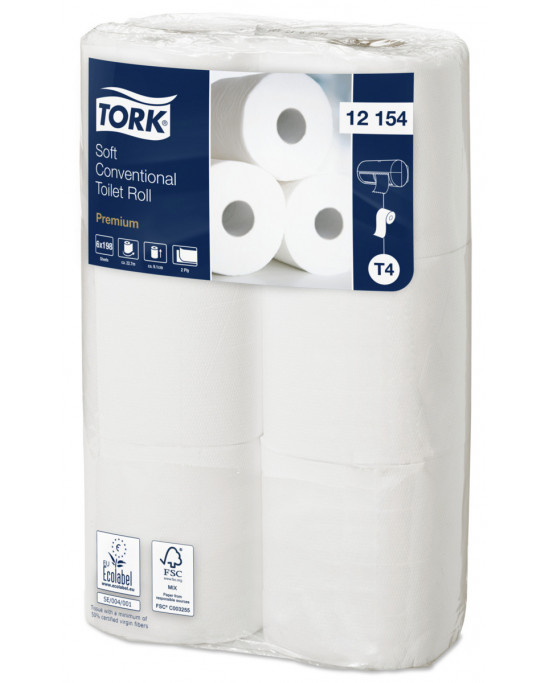 Papier toilette en rouleau blanc Tork  (6 pièces)
