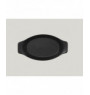 Plat à oreilles ovale noir porcelaine 25x14 cm Neo Fusion Rak
