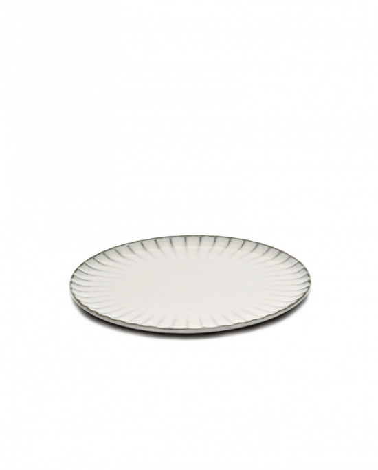 Assiette plate rond blanc grès Ø 24 cm Inku Serax