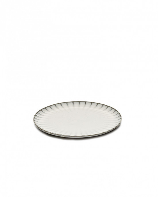 Assiette plate rond blanc grès Ø 21 cm Inku Serax