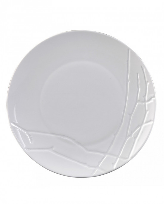 Assiette coupe plate rond blanc porcelaine Ø 22 cm Brushwood Astera
