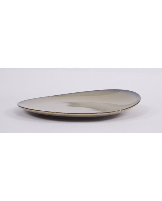 Assiette plate surélevée rond beige porcelaine Ø 27 cm Splash Ariane