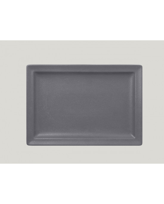 Assiette plate rectangulaire Gris stone porcelaine 33x23 cm Neo Fusion Rak