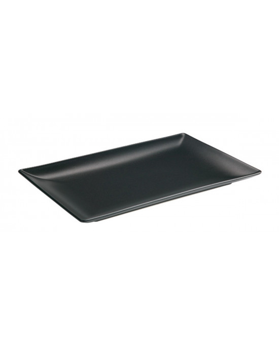 Assiette plate rectangulaire noir grès 30x20 cm Bazik Noir