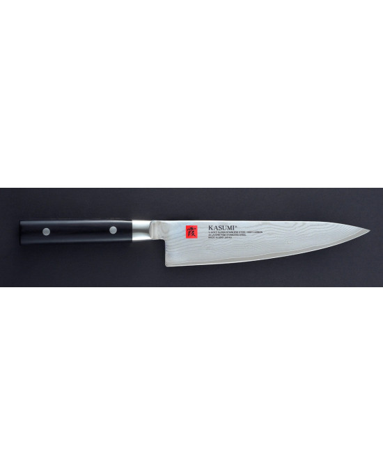 Couteau chef 20 cm acier bois compressé unie Damas Kasumi