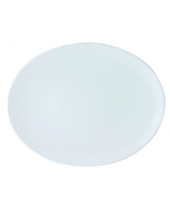 Assiette coupe plate ovale blanc porcelaine 33x26 cm Coupe Astera