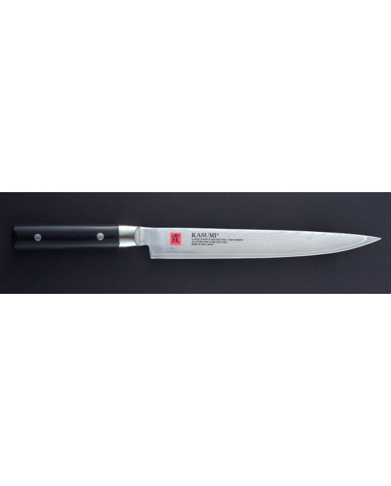Couteau à découper 24 cm acier bois compressé unie Damas Kasumi