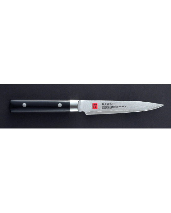 Couteau d'office 12 cm acier bois compressé unie Damas Kasumi
