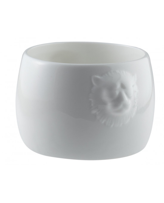 Soupière tête de lion rond blanc porcelaine Ø 9,5 cm Leo Pro.mundi