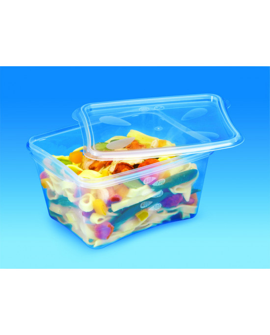 Boîte avec couvercle rectangulaire transparent 17,5x15,9x6,5 cm 100 cl Prestipack Alphaform (30 pièces)