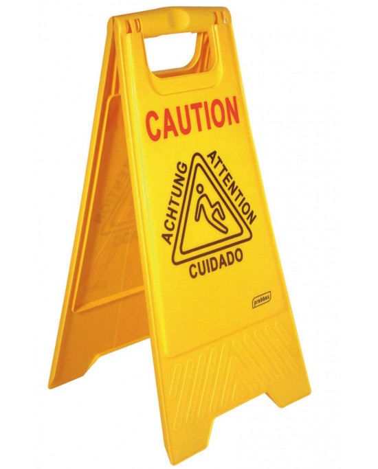 Panneau avertissement sol glissant rectangulaire jaune 28 cm Probbax