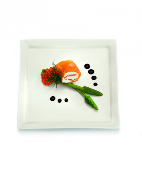 Assiette plate carré ivoire porcelaine 27x27 cm Classic Gourmet Rak