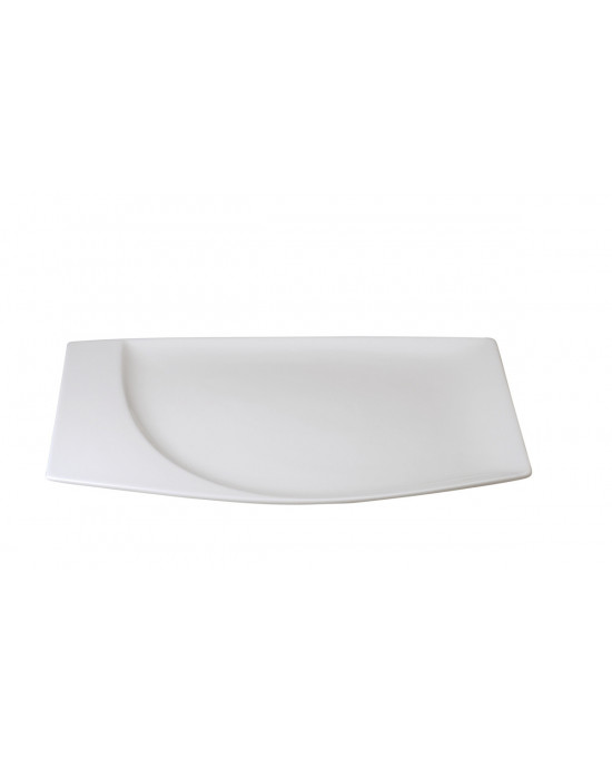 Assiette plate rectangulaire ivoire porcelaine 20x13 cm Mazza Rak