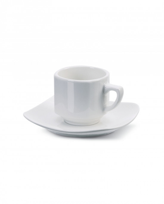 Tasse à thé carré ivoire porcelaine 15 cl Ø 8,3 cm Ska Rak